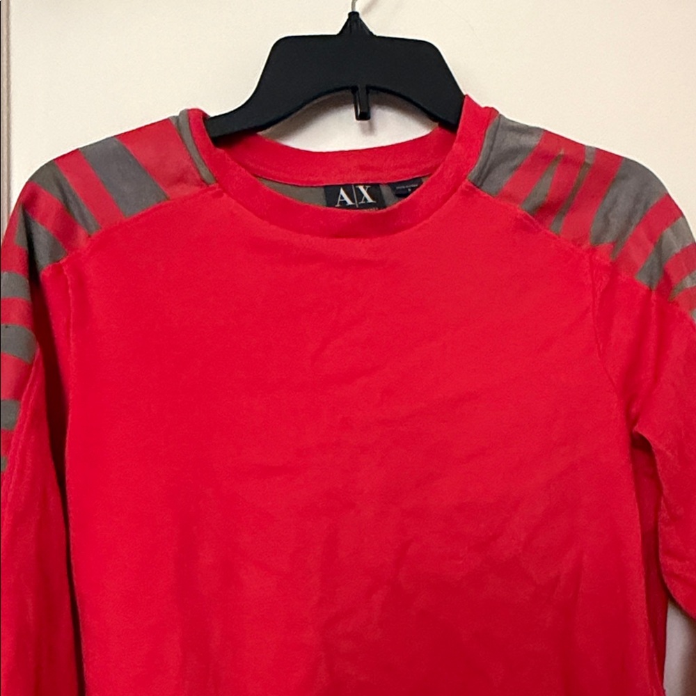 Armani Exchange Red and Gray Long Sleeve Tee size S - Picture 3 of 8